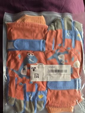 Kids Orange & Blue Waterproof Ski Gloves